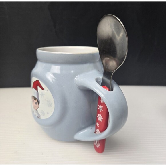Elf Hot Cocoa Hot Chocolate Mug Cup Christmas Blue With Spoon CCA & B 2020 - Picture 5 of 14